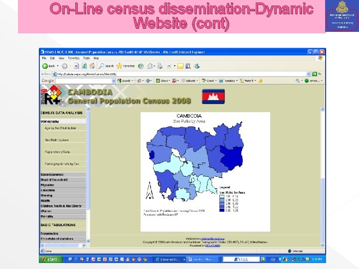 On-Line census dissemination-Dynamic Website (cont) 