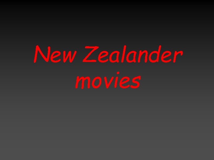 New Zealander movies 