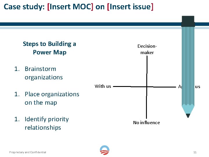 Case study: [Insert MOC] on [Insert issue] Steps to Building a Power Map Decisionmaker