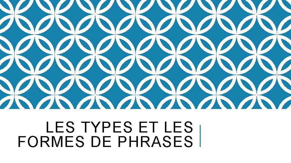 LES TYPES ET LES FORMES DE PHRASES 