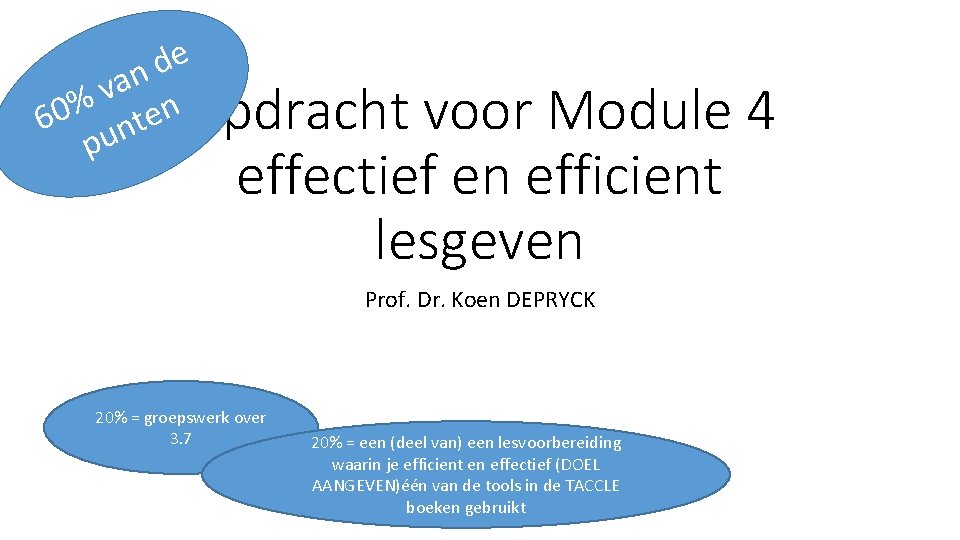 e d n a v % 60 unten p Opdracht voor Module 4 effectief