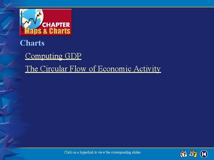Charts Computing GDP The Circular Flow of Economic Activity Click on a hyperlink to