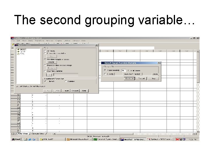 The second grouping variable… 