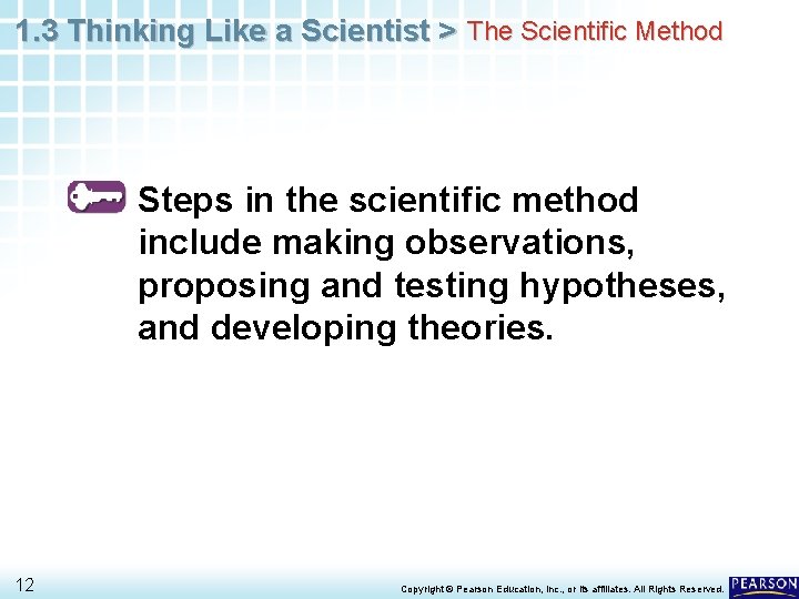 1. 3 Thinking Like a Scientist > The Scientific Method Steps in the scientific