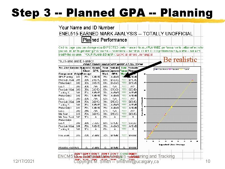 Step 3 -- Planned GPA -- Planning Be realistic 12/17/2021 ENCM 515 -- Earned Step 3 -- Planned GPA -- Planning Be realistic 12/17/2021 ENCM 515 -- Earned