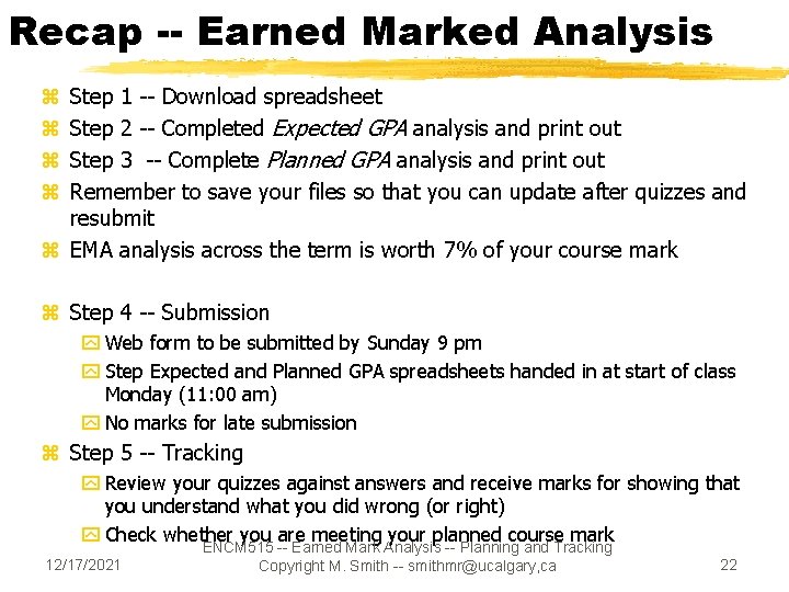 Recap -- Earned Marked Analysis Step 1 -- Download spreadsheet Step 2 -- Completed Recap -- Earned Marked Analysis Step 1 -- Download spreadsheet Step 2 -- Completed