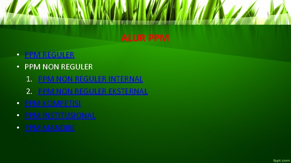 ALUR PPM • PPM REGULER • PPM NON REGULER 1. PPM NON REGULER INTERNAL