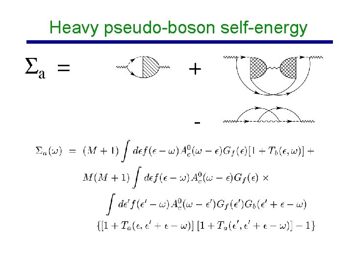 Heavy pseudo-boson self-energy 