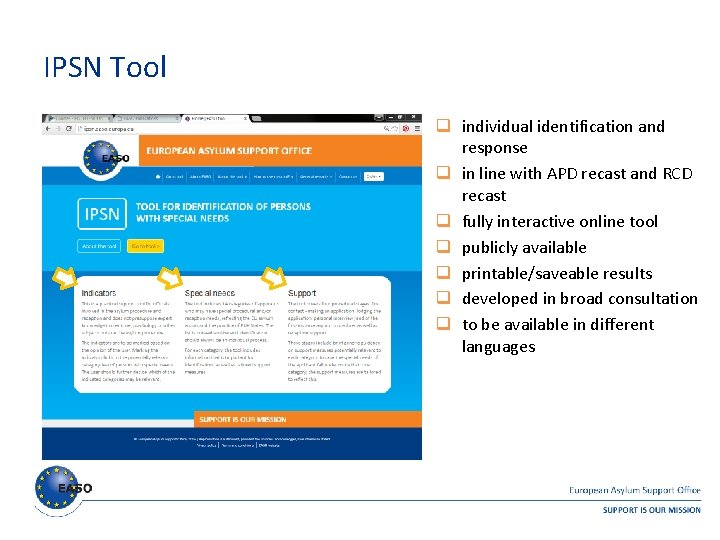 IPSN Tool q individual identification and response q in line with APD recast and IPSN Tool q individual identification and response q in line with APD recast and
