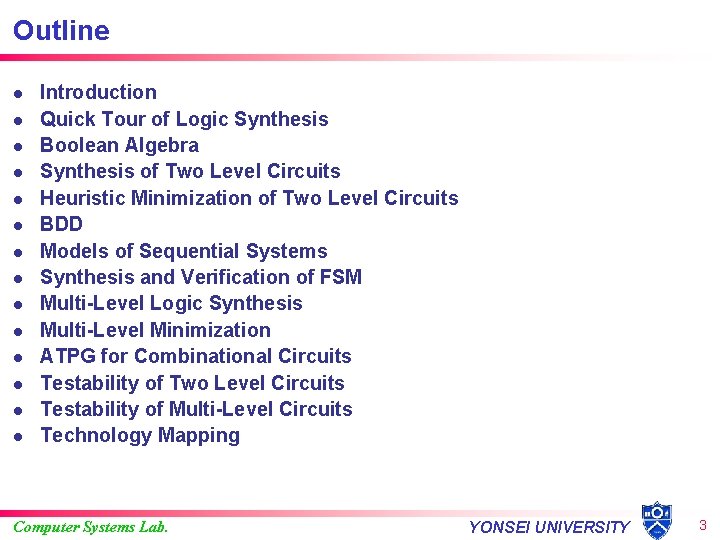 CAD and Design Automation Sungho Kang Yonsei University