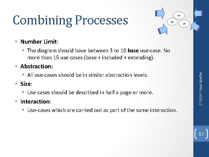 Combining Processes UC UC UC • Number Limit: • The diagram should have between