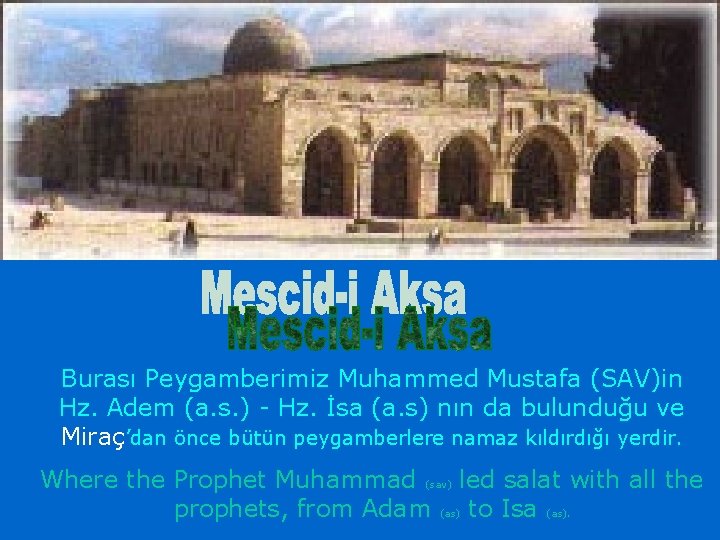 Burası Peygamberimiz Muhammed Mustafa (SAV)in Hz. Adem (a. s. ) - Hz. İsa (a.