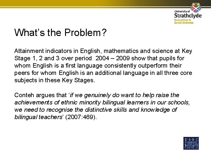 What’s the Problem? Attainment indicators in English, mathematics and science at Key Stage 1,