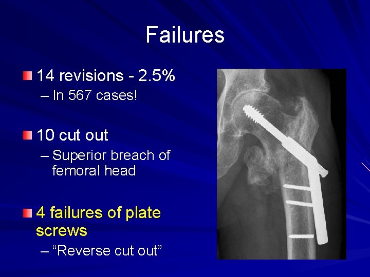 Failures 14 revisions - 2. 5% – In 567 cases! 10 cut out –