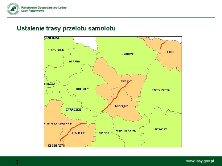 Ustalenie trasy przelotu samolotu 3 