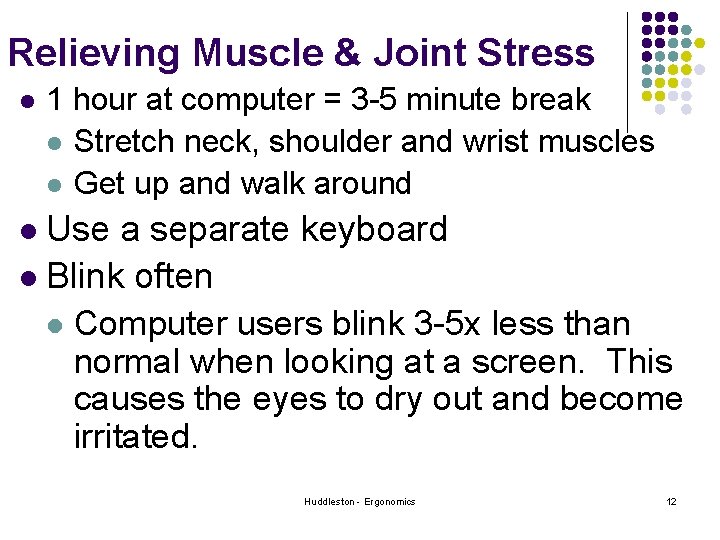 Relieving Muscle & Joint Stress l 1 hour at computer = 3 -5 minute