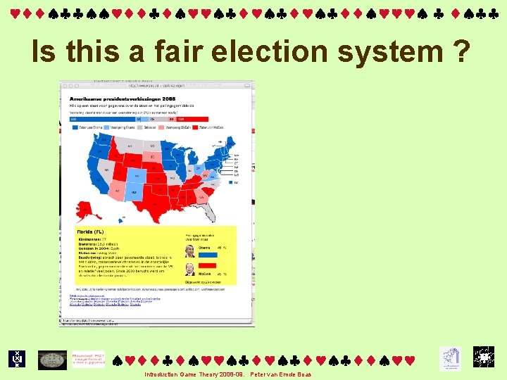  Is this a fair election system ? Introduction Game Theory 2008 -09. Peter