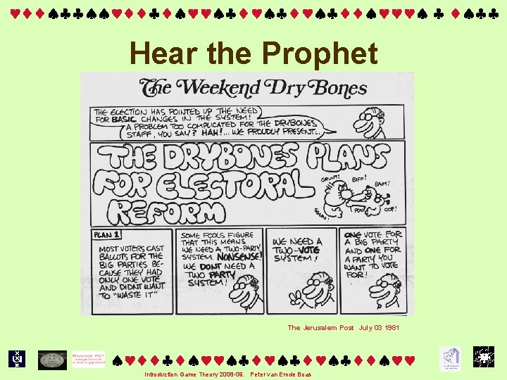  Hear the Prophet The Jerusalem Post July 03 1981 Introduction Game Theory 2008