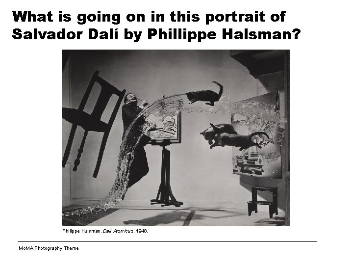 What is going on in this portrait of Salvador Dalí by Phillippe Halsman? Philippe