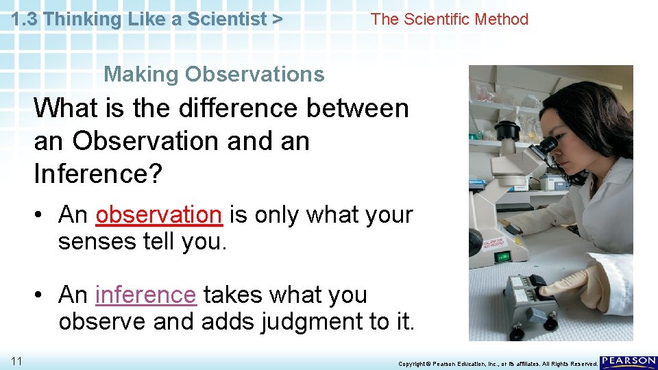 1. 3 Thinking Like a Scientist > The Scientific Method Making Observations What is