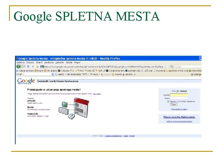 Google SPLETNA MESTA 