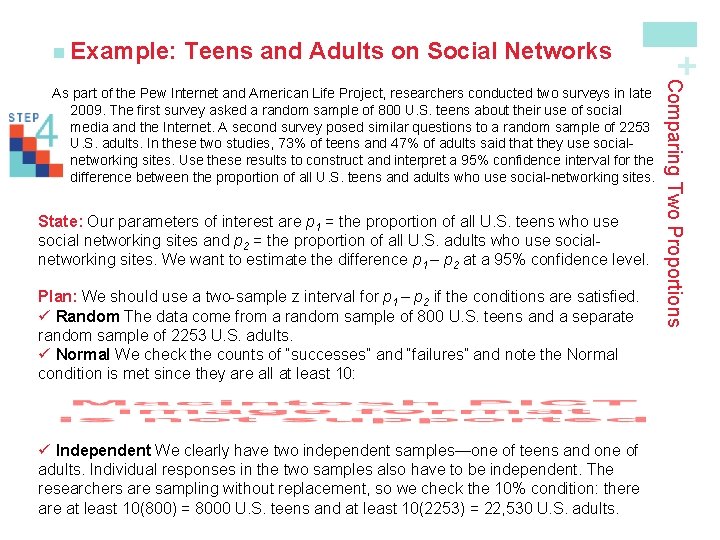 Teens and Adults on Social Networks State: Our parameters of interest are p 1