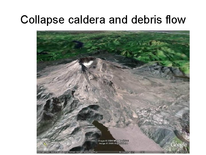 Collapse caldera and debris flow 