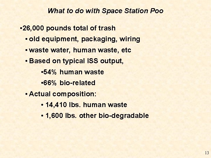 What to do with Space Station Poo • 26, 000 pounds total of trash