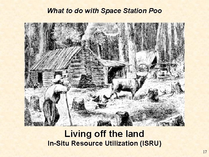 What to do with Space Station Poo Living off the land In-Situ Resource Utilization