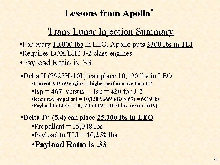 * Poo What. Lessons to do with Space Station from Apollo Trans Lunar Injection