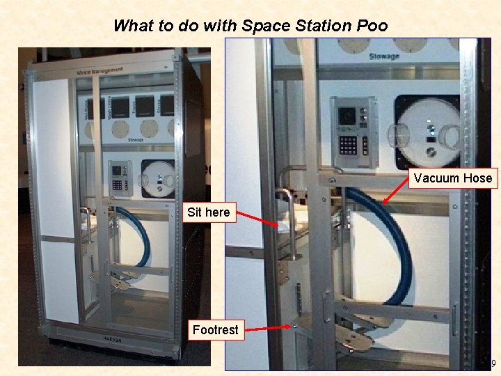 What to do with Space Station Poo Vacuum Hose Sit here Footrest 9 