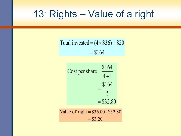 13: Rights – Value of a right 