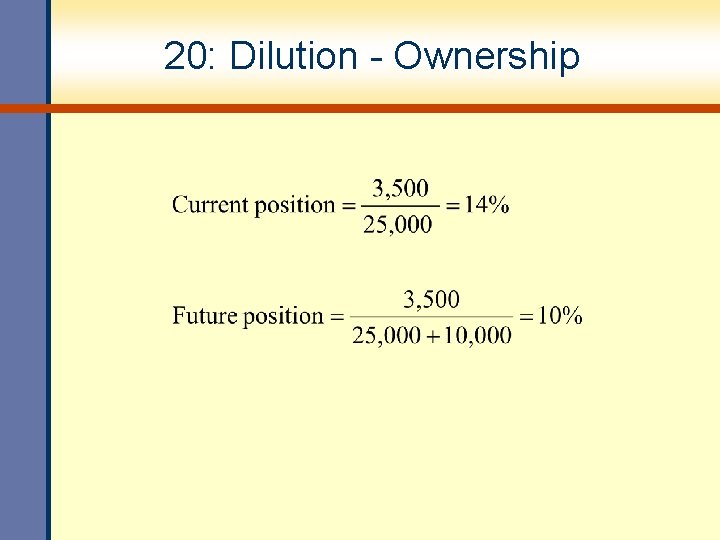 20: Dilution - Ownership 