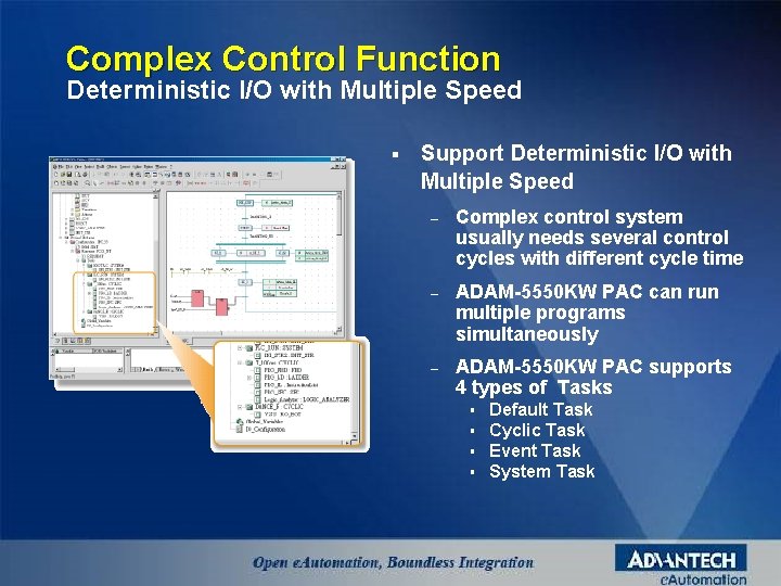 Complex Control Function Deterministic I/O with Multiple Speed § Support Deterministic I/O with Multiple