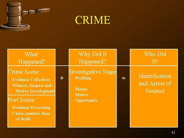 CRIME Why Did It Happened? What Happened? Crime Scene Evidence Collection Witness, Suspect and