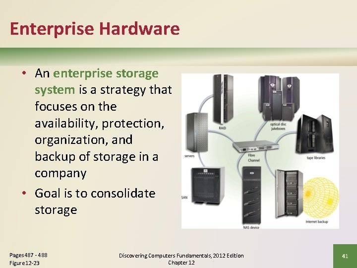 Enterprise Hardware • An enterprise storage system is a strategy that focuses on the