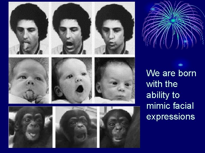 We are born with the ability to mimic facial expressions 