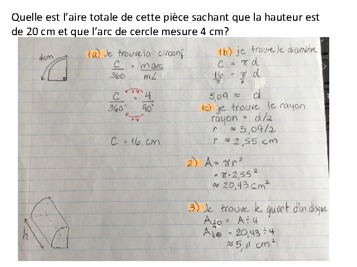 Quelle est l’aire totale de cette pièce sachant que la hauteur est de 20