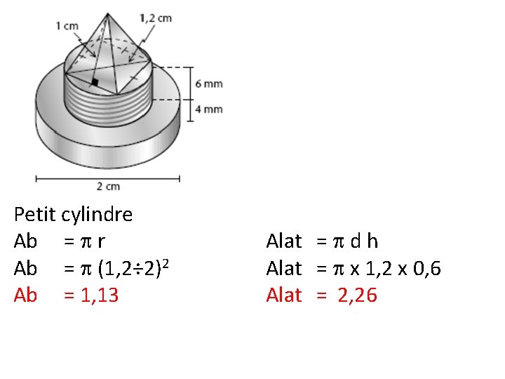 PLAN Petit cylindre Ab = r Ab = (1, 2÷ 2)2 Ab = 1,