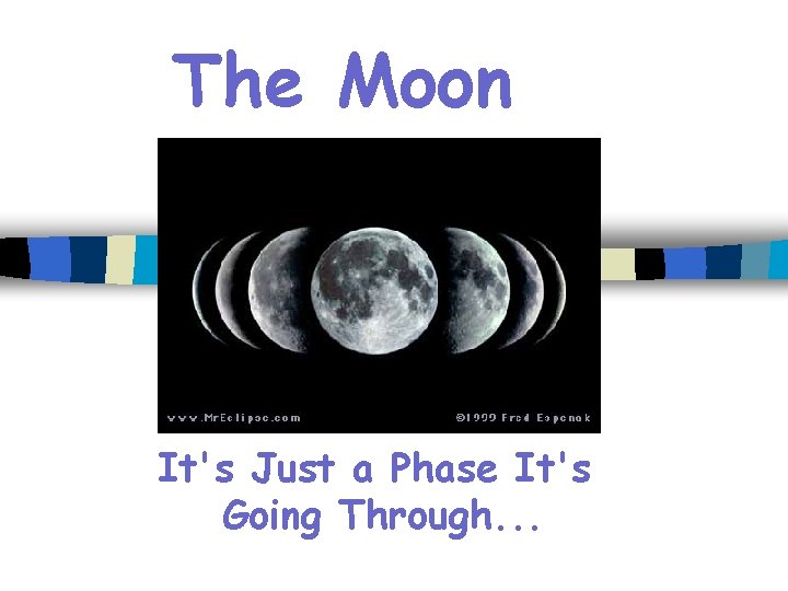 The Moon It's Just a Phase It's Going Through. . . 