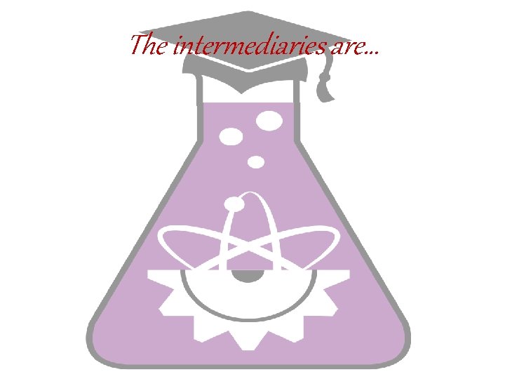 The intermediaries are… 