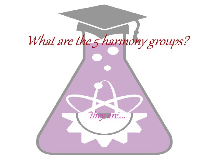What are the 5 harmony groups? they are…. 