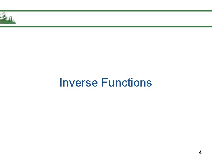 Inverse Functions 4 