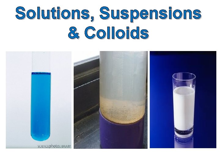 Solutions, Suspensions & Colloids 