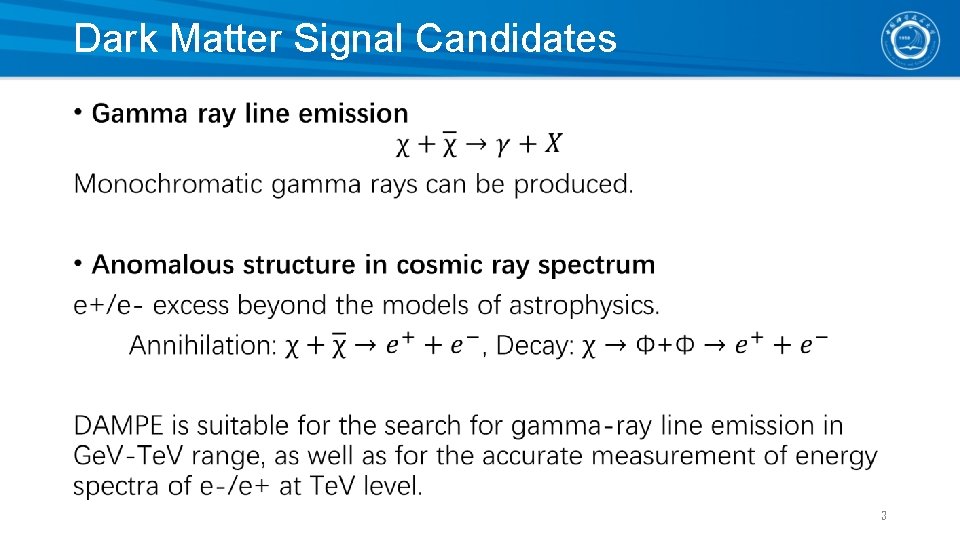 Dark Matter Signal Candidates • 3 
