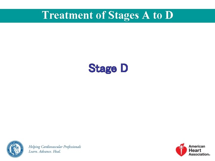 Treatment of Stages A to D Stage D 