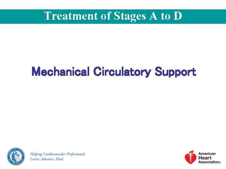 Treatment of Stages A to D Mechanical Circulatory Support 