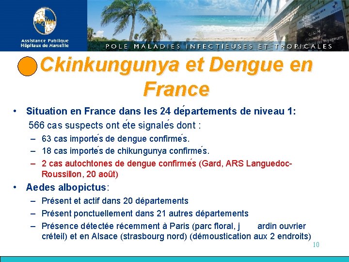 Ckinkungunya et Dengue en France • Situation en France dans les 24 de partements