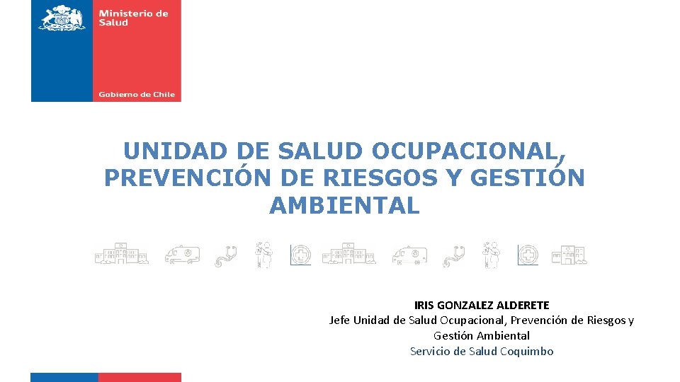 UNIDAD DE SALUD OCUPACIONAL, PREVENCIÓN DE RIESGOS Y GESTIÓN AMBIENTAL IRIS GONZALEZ ALDERETE Jefe