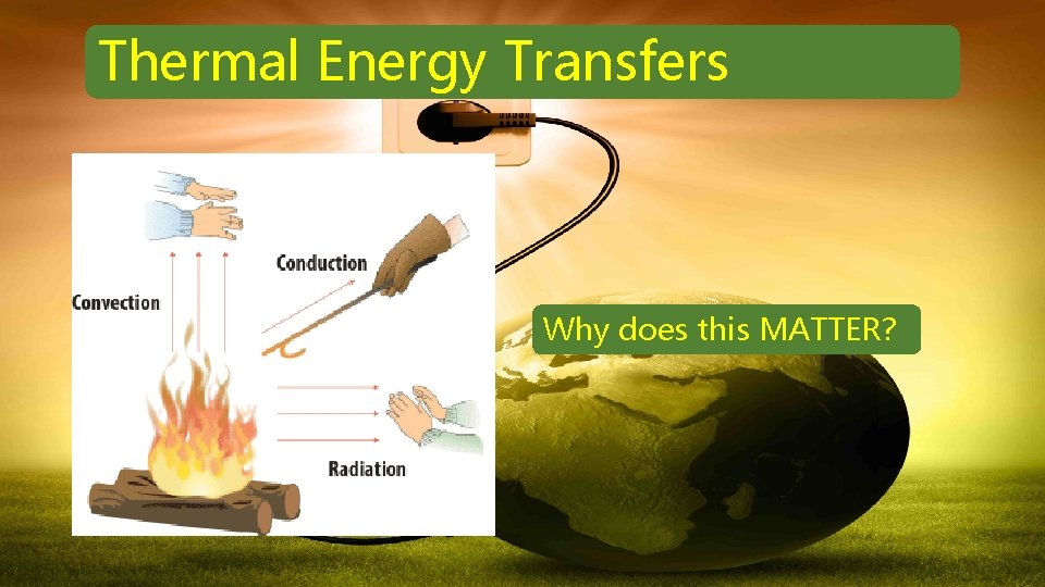 Thermal Energy Transfers Why does this MATTER? 